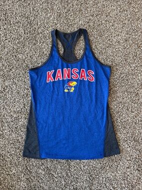 Champion Blue and Black Kansas Racerback Tank with Red Logo
